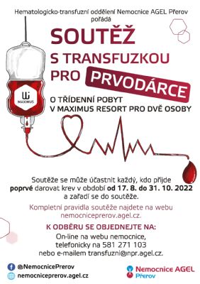 Poprvé darujte krev a vyhrajte poukaz do Maximus Resort Brno