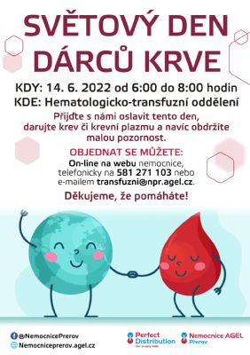 Zveme Vás na Světový den dárců krve.